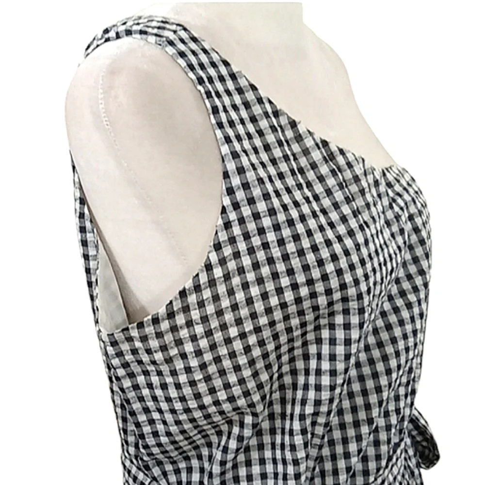 Vineyard Vines Gingham Seersucker One Shoulder Dress Size 10